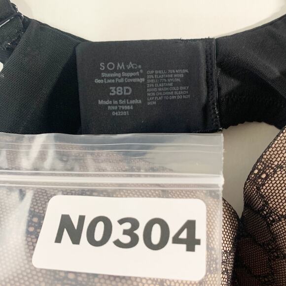 Soma 38D Stunning Support Geo Lace Full Coverage Bra Underwire Comfort - Picture 3 of 6